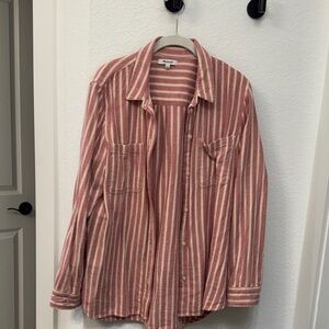 Madewell Striped pink and White Top
